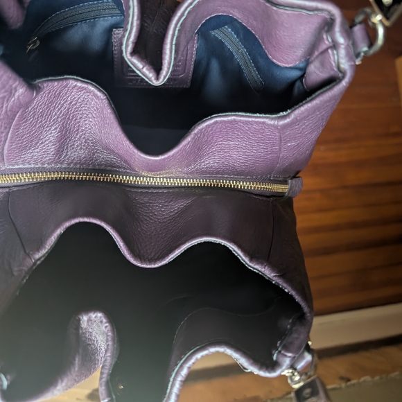 Coach Deep Purple Leather Hobo Bag - Picture 4 of 8